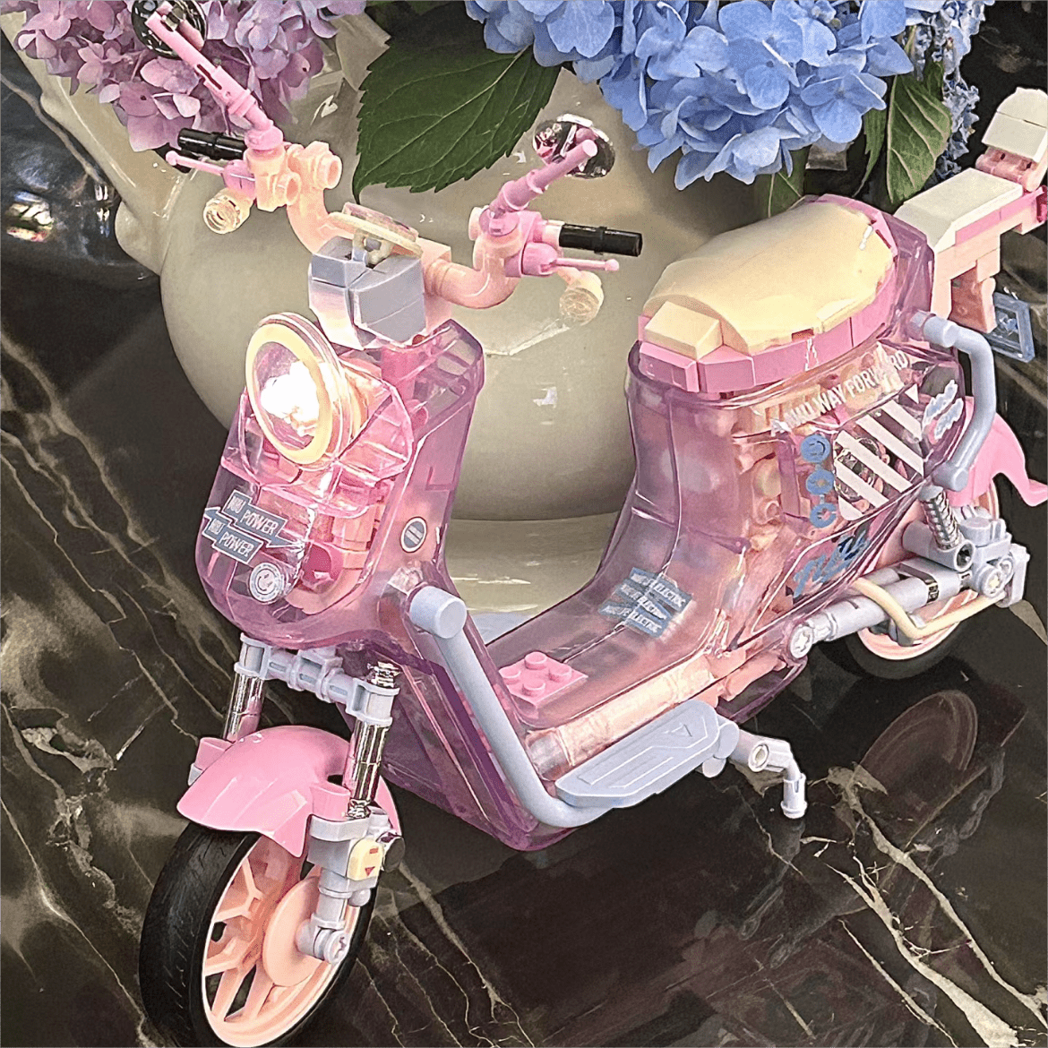 Chic Pink LEGO Compatible Motor Building Bricks - ArtGalleryZen