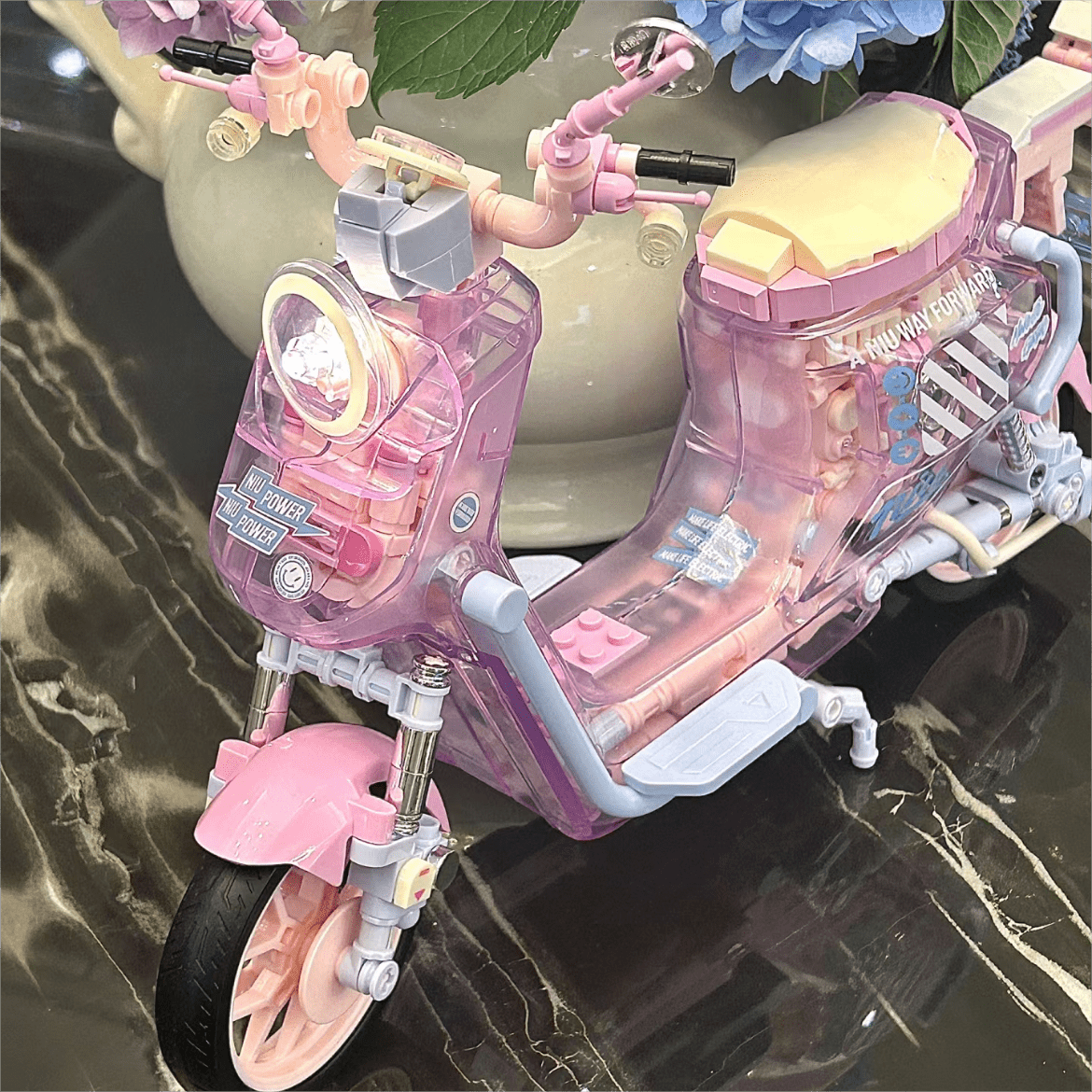 Chic Pink LEGO Compatible Motor Building Bricks - ArtGalleryZen