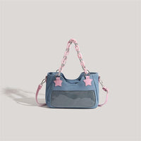 Thumbnail for Chic Pink Star Acrylic Chain Denim Shoulder Crossbody Bag - ArtGalleryZen