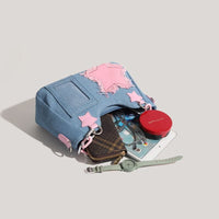 Thumbnail for Chic Pink Star Acrylic Chain Denim Shoulder Crossbody Bag - ArtGalleryZen