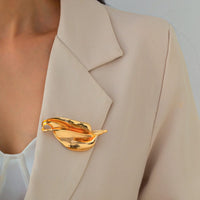 Thumbnail for Chic Pleated Leaf Pin Brooch - ArtGalleryZen