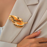 Thumbnail for Chic Pleated Leaf Pin Brooch - ArtGalleryZen