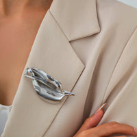 Thumbnail for Chic Pleated Leaf Pin Brooch - ArtGalleryZen