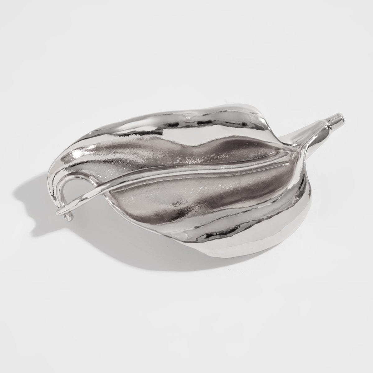 Chic Pleated Leaf Pin Brooch - ArtGalleryZen