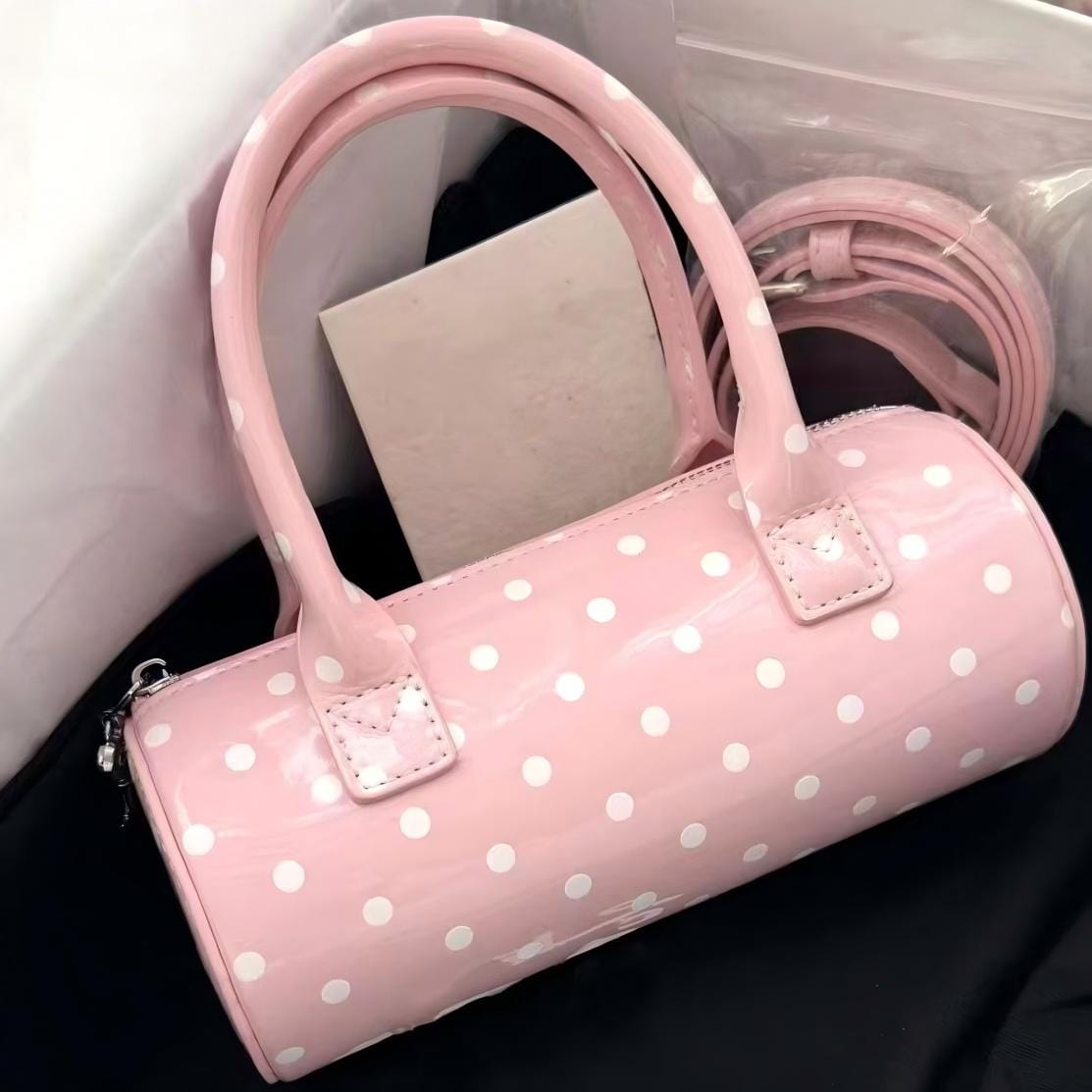 Chic Polka Dot Leather Crossbody Tote Bag - ArtGalleryZen