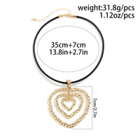 Thumbnail for Chic PU Leather Triple Heart Pendant Necklace - ArtGalleryZen
