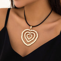 Thumbnail for Chic PU Leather Triple Heart Pendant Necklace - ArtGalleryZen