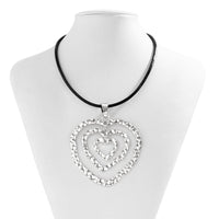 Thumbnail for Chic PU Leather Triple Heart Pendant Necklace - ArtGalleryZen
