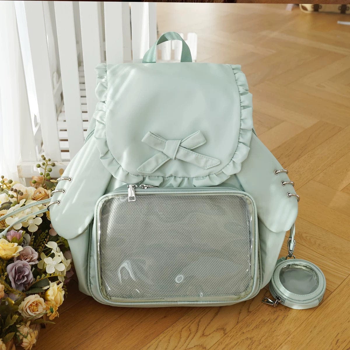 Chic Rabbit Ears Transparent Display Backpack Bag - ArtGalleryZen