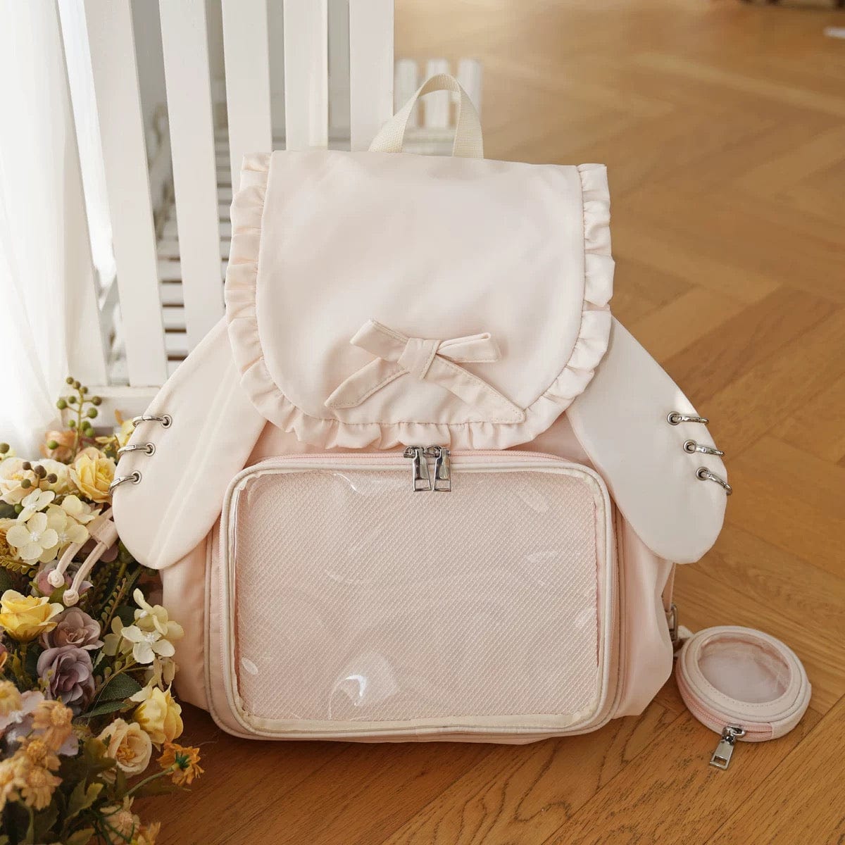 Chic Rabbit Ears Transparent Display Backpack Bag - ArtGalleryZen