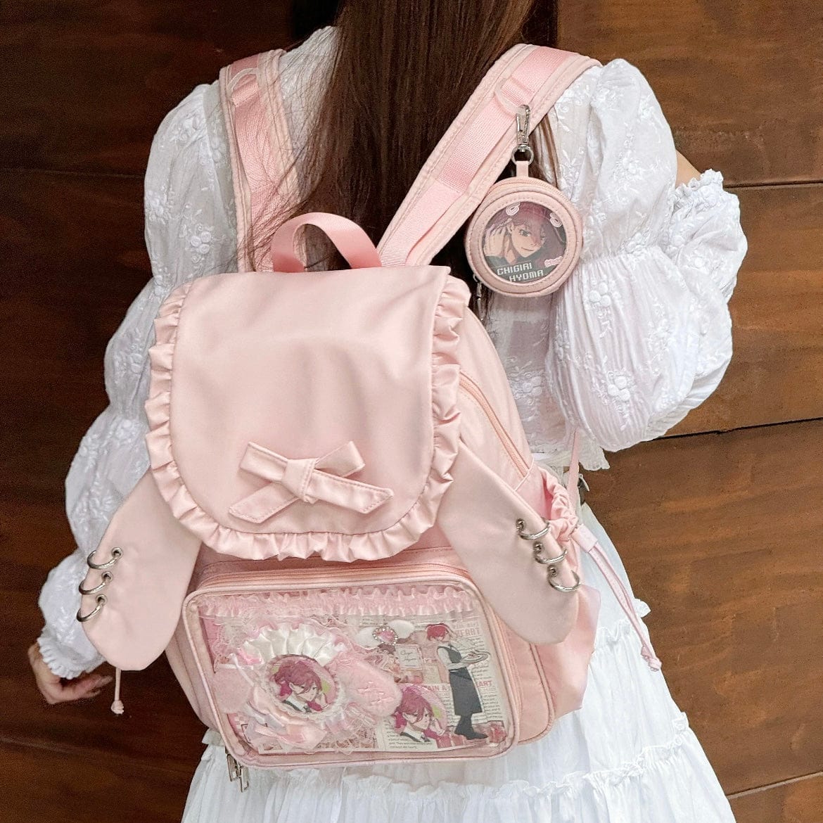 Chic Rabbit Ears Transparent Display Backpack Bag - ArtGalleryZen