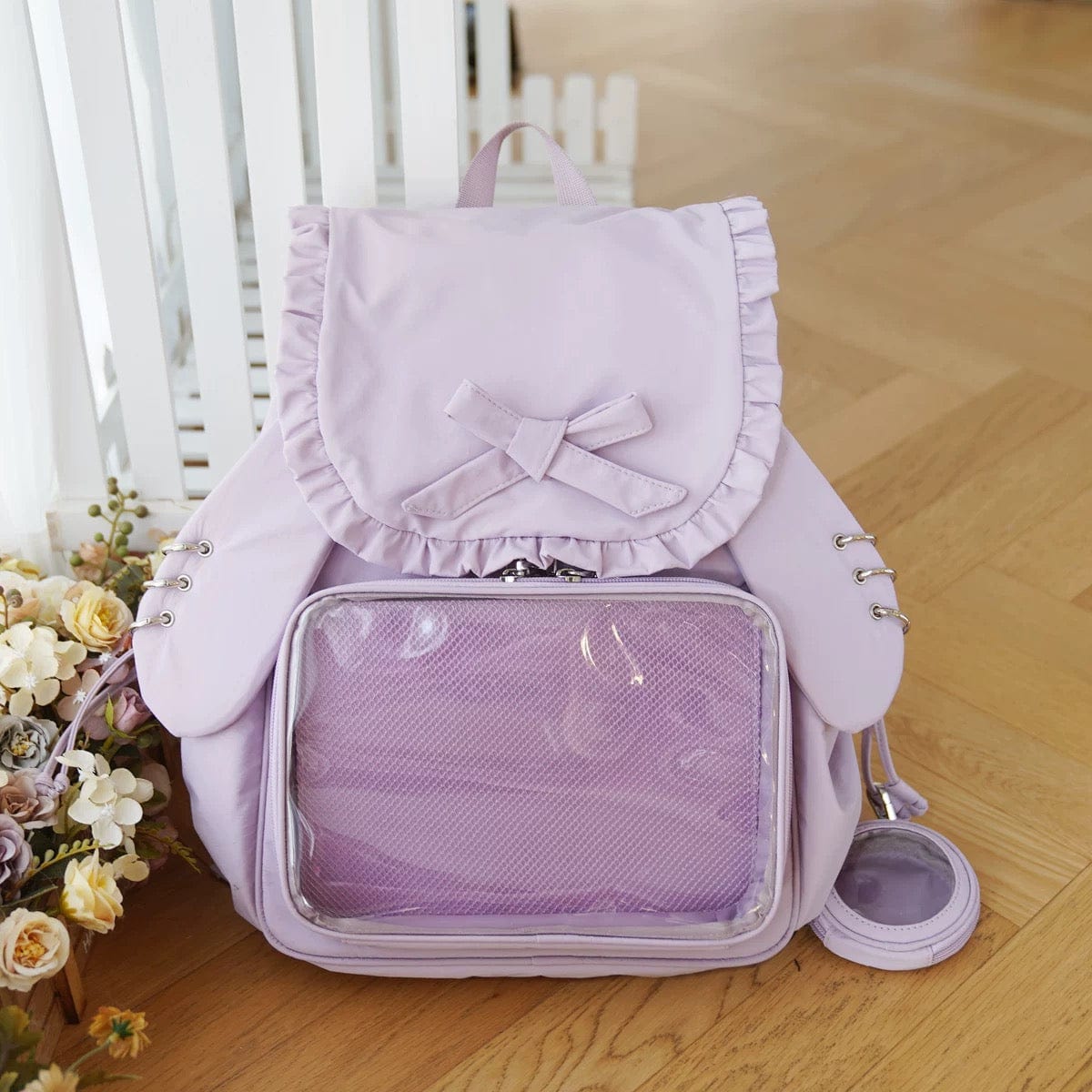 Chic Rabbit Ears Transparent Display Backpack Bag - ArtGalleryZen