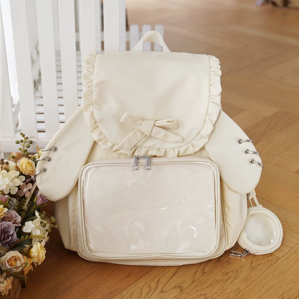 Chic Rabbit Ears Transparent Display Backpack Bag - ArtGalleryZen