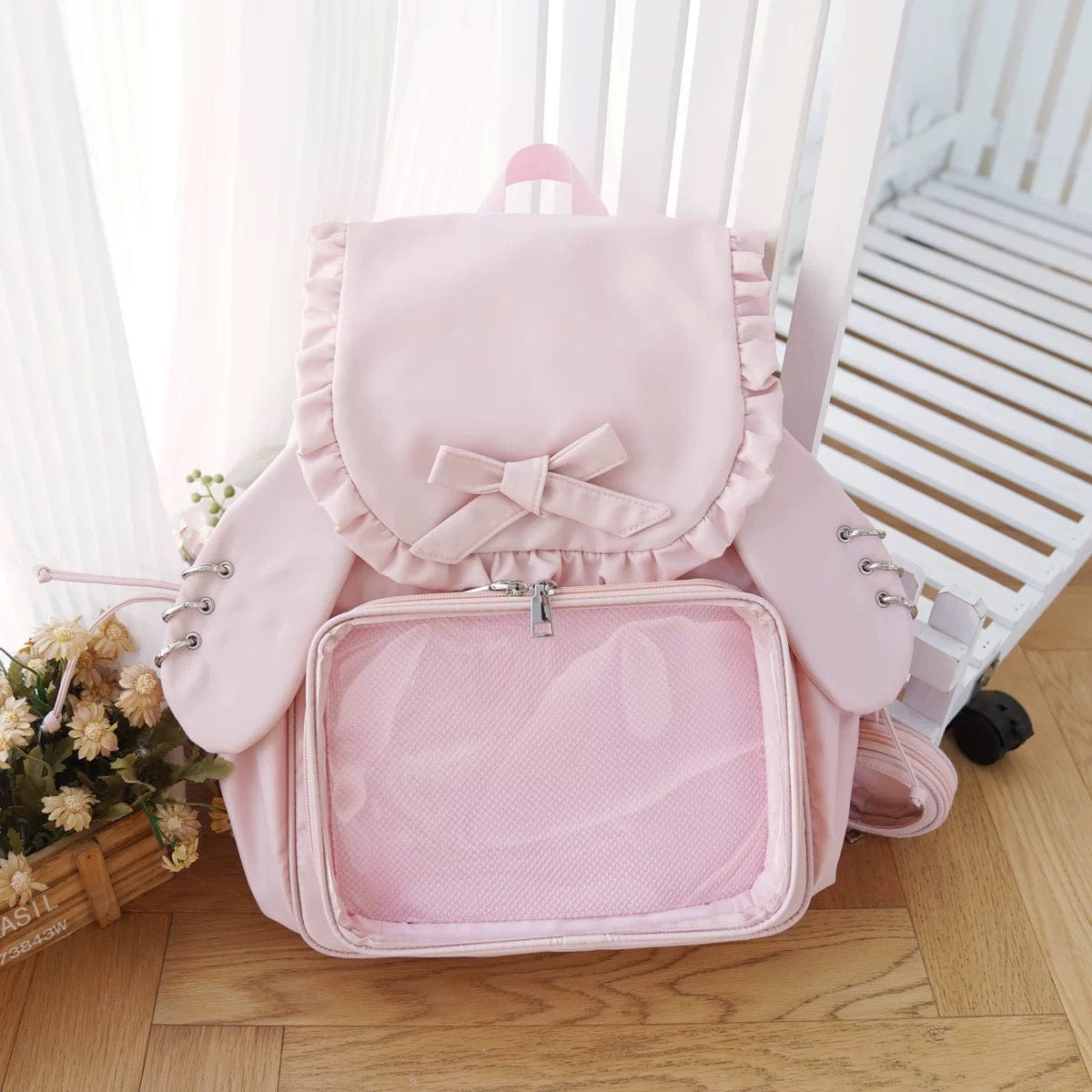 bunny ears leather backpack ArtGalleryZen Online Store