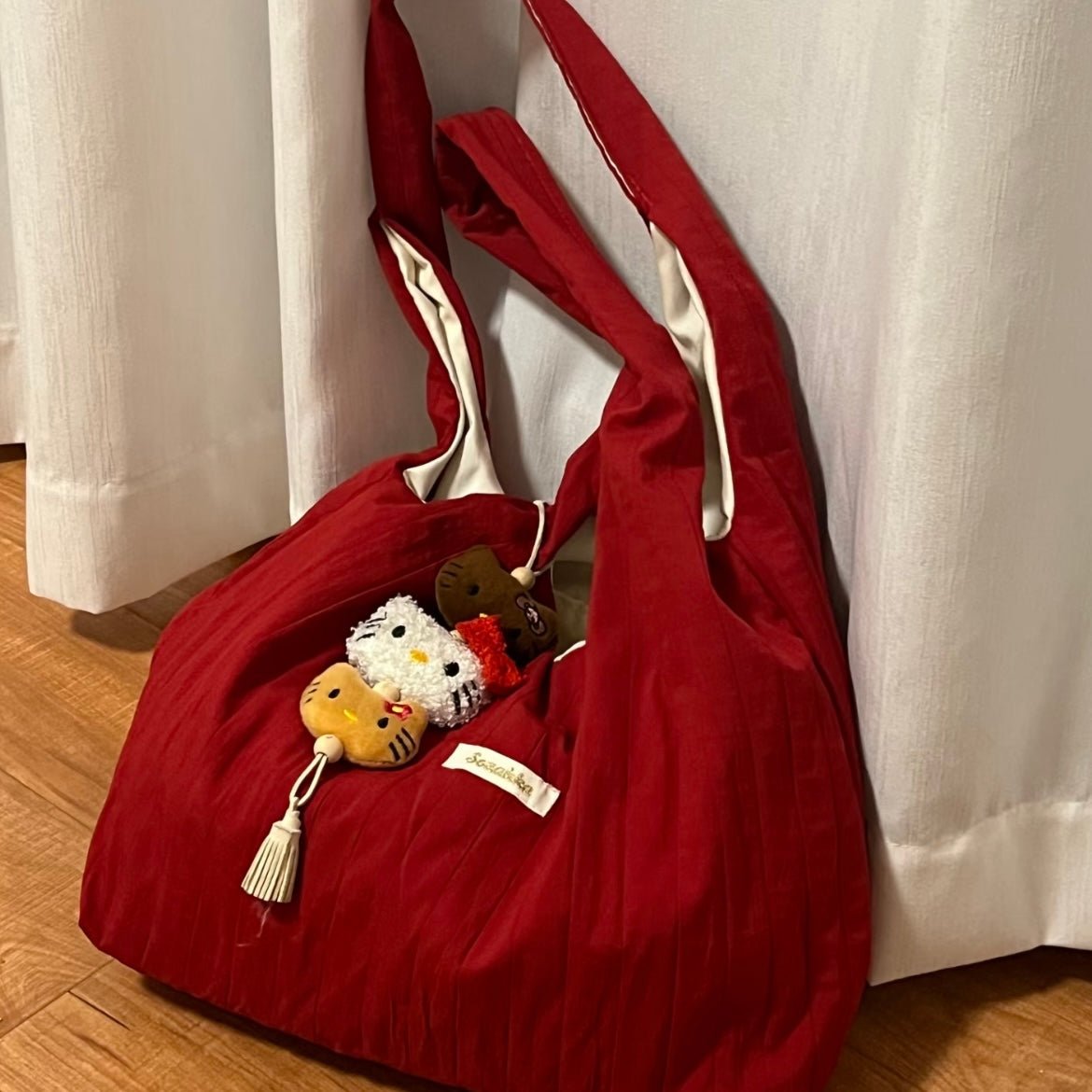 Chic Red Stripe Casual Shoulder Tote Bag - ArtGalleryZen