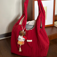 Thumbnail for Chic Red Stripe Casual Shoulder Tote Bag - ArtGalleryZen