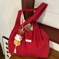 Thumbnail for Chic Red Stripe Casual Shoulder Tote Bag - ArtGalleryZen