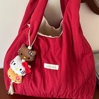 Thumbnail for Chic Red Stripe Casual Shoulder Tote Bag - ArtGalleryZen