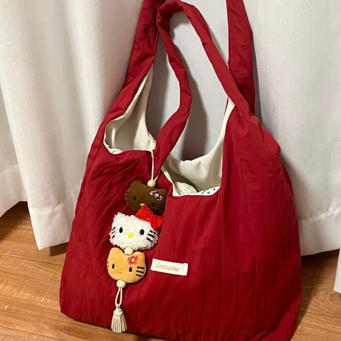 Chic Red Stripe Casual Shoulder Tote Bag - ArtGalleryZen