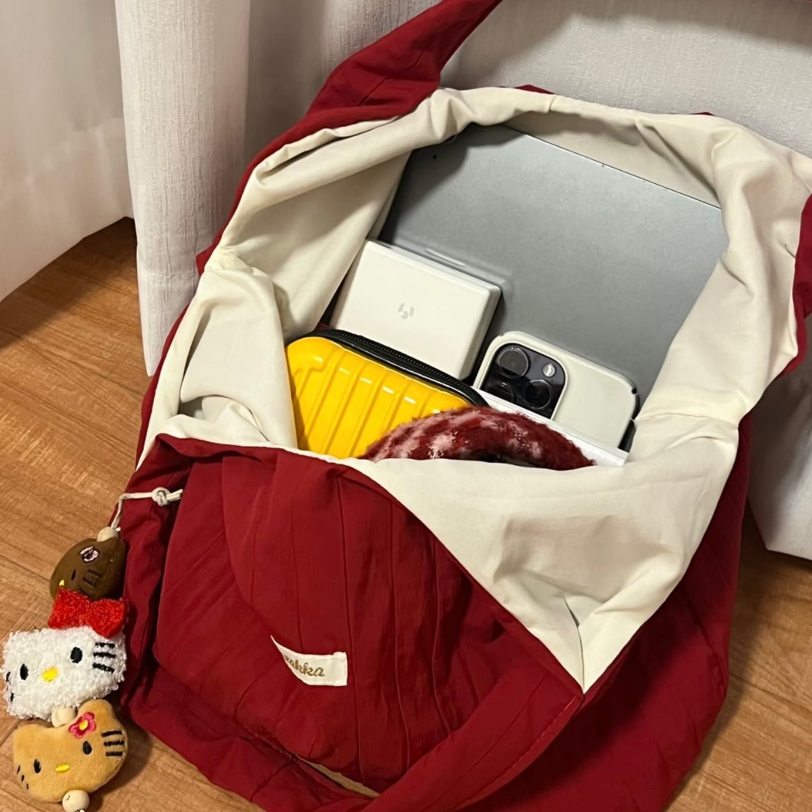 Chic Red Stripe Casual Shoulder Tote Bag - ArtGalleryZen