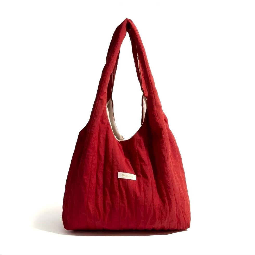 Chic Red Stripe Casual Shoulder Tote Bag - ArtGalleryZen