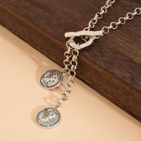 Thumbnail for Chic Relief French Queen Round Disk Pendant Toggle Clasp Necklace