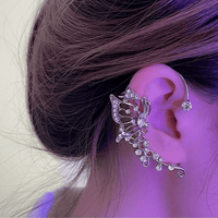 Thumbnail for Chic Rhinestone Inlaid Butterfly Shape Ear Cuff Climber Crawler Wrap Earring - ArtGalleryZen