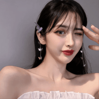 Thumbnail for Chic Rhinestone Inlaid Gradient Butterfly Tassel Chain Hair Clip - ArtGalleryZen