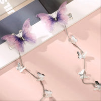Thumbnail for Chic Rhinestone Inlaid Gradient Butterfly Tassel Chain Hair Clip - ArtGalleryZen