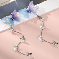 Thumbnail for Chic Rhinestone Inlaid Gradient Butterfly Tassel Chain Hair Clip