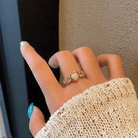 Thumbnail for Chic Rhinestone Inlaid Opal Heart Ring - ArtGalleryZen