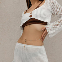 Thumbnail for Chic Rhinestone Inlaid Sequin Charm Navel Piercing Belly Chain