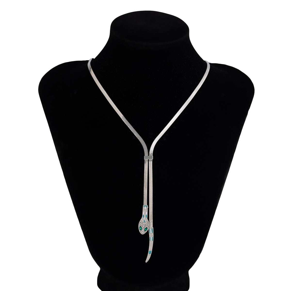 Chic Rhinestone Inlaid Snake Necklace