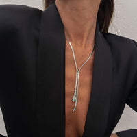 Thumbnail for Chic Rhinestone Inlaid Snake Necklace