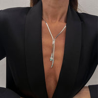 Thumbnail for Chic Rhinestone Inlaid Snake Necklace