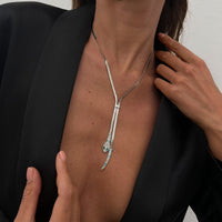 Thumbnail for Chic Rhinestone Inlaid Snake Necklace