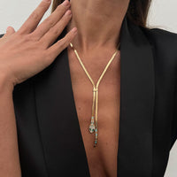 Thumbnail for Chic Rhinestone Inlaid Snake Necklace