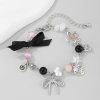 Thumbnail for Chic Ribbon Bowknot Strawberry Charm Crystal Chain Bracelet - ArtGalleryZen