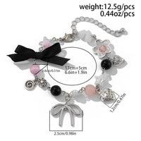 Thumbnail for Chic Ribbon Bowknot Strawberry Charm Crystal Chain Bracelet - ArtGalleryZen