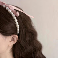 Thumbnail for Chic Ribbon Pearl Hair Band - ArtGalleryZen