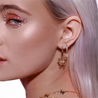 Thumbnail for Chic Rose Gold Butterfly Hoop Earrings - ArtGalleryZen