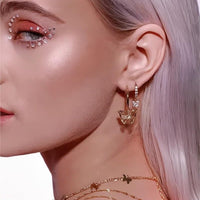 Thumbnail for Chic Rose Gold Butterfly Hoop Earrings - ArtGalleryZen