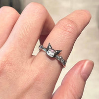 Thumbnail for Chic S925 Silver Enamel Sanrio Kuromi Ring