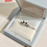 Thumbnail for Chic S925 Silver Enamel Sanrio Kuromi Ring