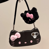 Thumbnail for Chic Sanrio Hello Kitty Plush Bowknot Handbag iPhone Case