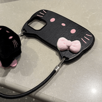 Thumbnail for Chic Sanrio Hello Kitty Plush Bowknot Handbag iPhone Case