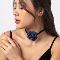 Blue satin online choker