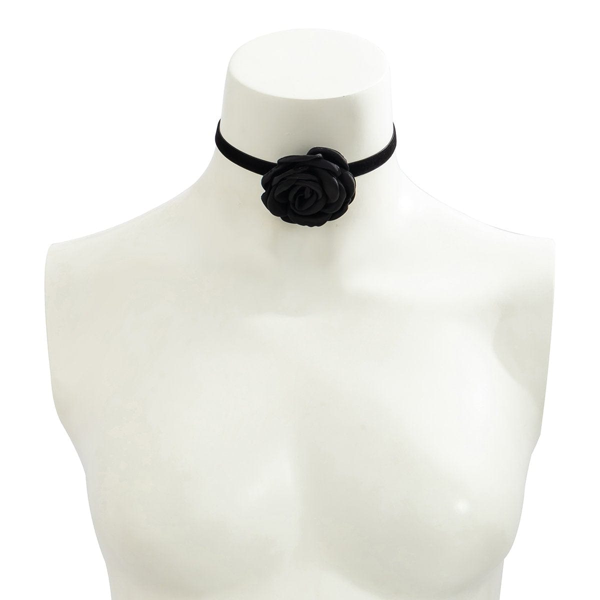 TUCEWP Flower Choker for Women Long Ribbon Choker White Black Flower  Necklace Tie Collar Choker Adjustable Rose Necklace