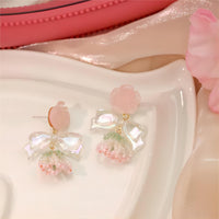 Thumbnail for Chic Seed Beaded Floral Bowknot Rose Earrings - ArtGalleryZen