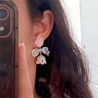 Thumbnail for Chic Seed Beaded Floral Bowknot Rose Earrings - ArtGalleryZen